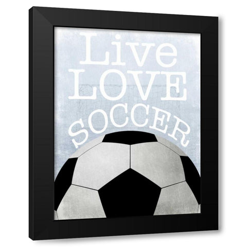 Soccer Love Black Modern Wood Framed Art Print with Double Matting by Prime, Marcus