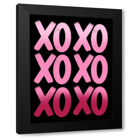 Repeated Hugs And Kisses Black Modern Wood Framed Art Print by Prime, Marcus