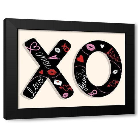 Tons Of XOs Black Modern Wood Framed Art Print with Double Matting by Prime, Marcus