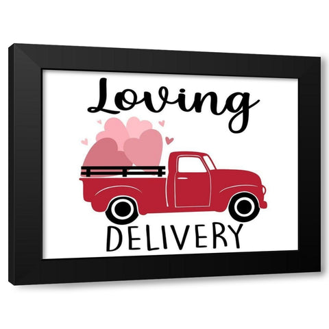 Loving Delivery Black Modern Wood Framed Art Print by Prime, Marcus
