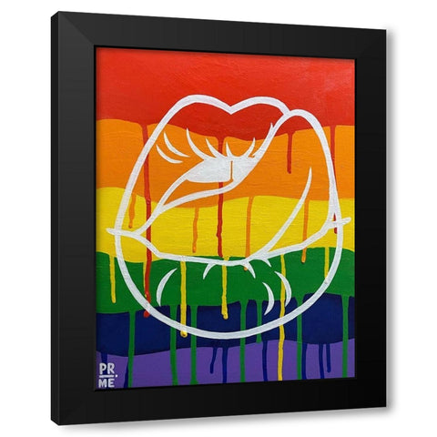 LGBTQIA Love Black Modern Wood Framed Art Print by Prime, Marcus