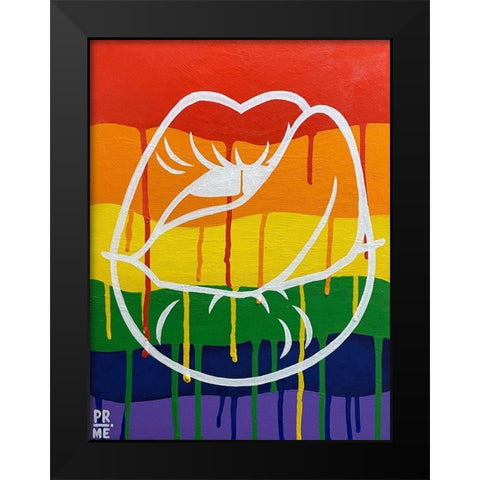 LGBTQIA Love Black Modern Wood Framed Art Print by Prime, Marcus