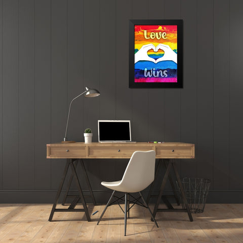 Love Wins Black Modern Wood Framed Art Print by Prime, Marcus