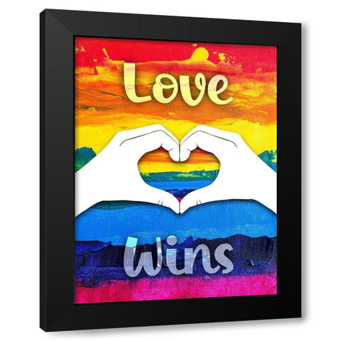 Love Wins Black Modern Wood Framed Art Print with Double Matting by Prime, Marcus