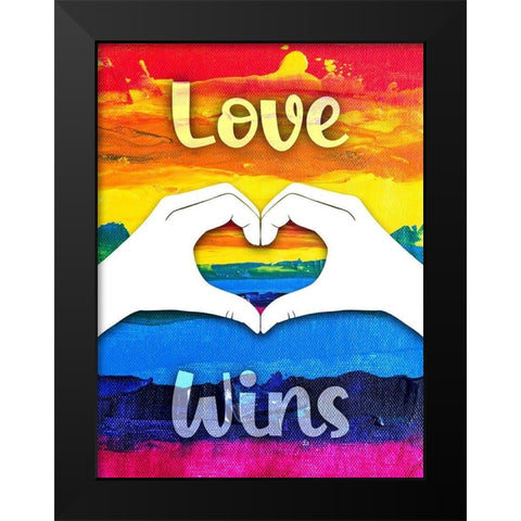 Love Wins Black Modern Wood Framed Art Print by Prime, Marcus