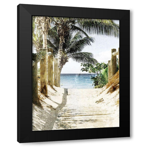 Beach Walk Black Modern Wood Framed Art Print by Prime, Marcus