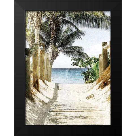 Beach Walk Black Modern Wood Framed Art Print by Prime, Marcus