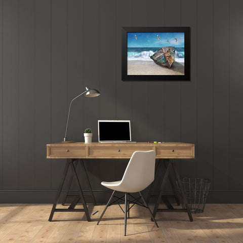 Shipwrecked Black Modern Wood Framed Art Print by Prime, Marcus