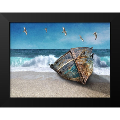 Shipwrecked Black Modern Wood Framed Art Print by Prime, Marcus