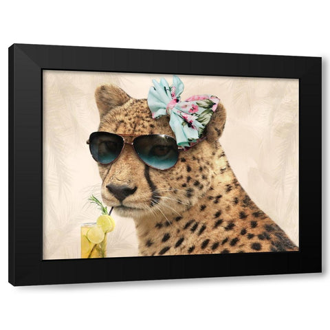 Cool Safari Cat Black Modern Wood Framed Art Print with Double Matting by Prime, Marcus