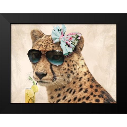 Cool Safari Cat Black Modern Wood Framed Art Print by Prime, Marcus