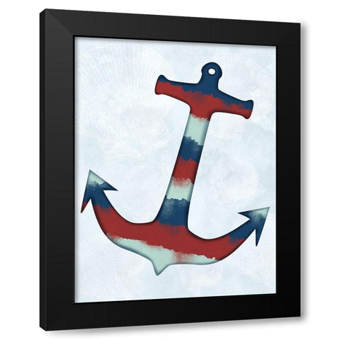 Stripped Anchor Black Modern Wood Framed Art Print by Prime, Marcus