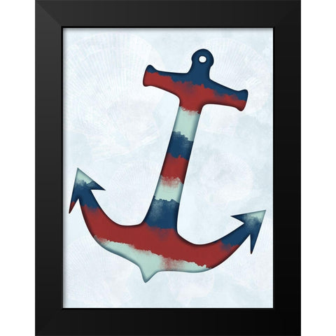 Stripped Anchor Black Modern Wood Framed Art Print by Prime, Marcus