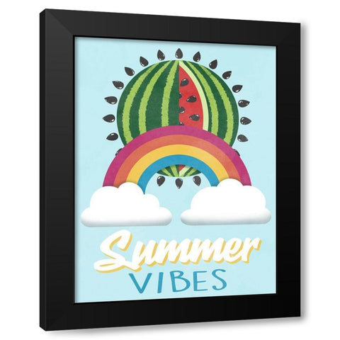 Summer Vibes Black Modern Wood Framed Art Print by Prime, Marcus
