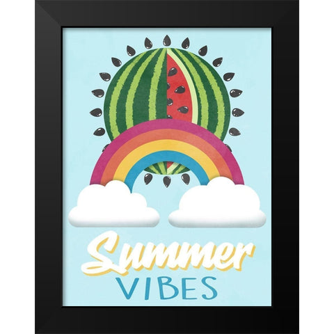 Summer Vibes Black Modern Wood Framed Art Print by Prime, Marcus