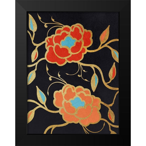 Eastern Blooms Black Modern Wood Framed Art Print by Prime, Marcus