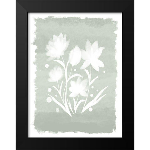 Watercolor Florals 1 Black Modern Wood Framed Art Print by Prime, Marcus