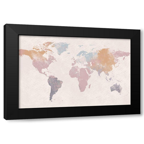 Oasis Map Black Modern Wood Framed Art Print with Double Matting by Prime, Marcus