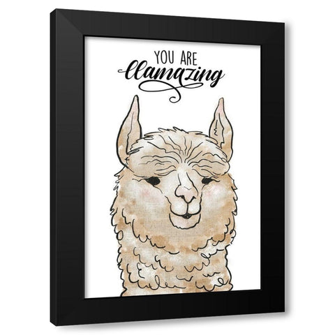 You Are Llamazing Black Modern Wood Framed Art Print by Prime, Marcus