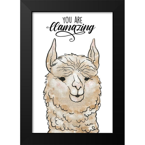 You Are Llamazing Black Modern Wood Framed Art Print by Prime, Marcus