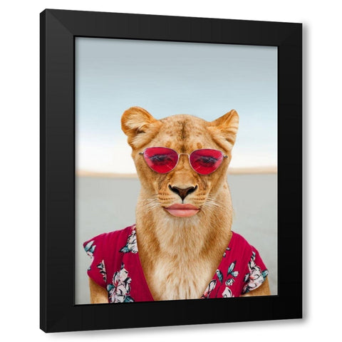 Fierce Lioness Black Modern Wood Framed Art Print with Double Matting by Prime, Marcus