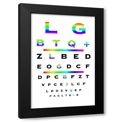 LGBTQ Eye Exam Black Modern Wood Framed Art Print with Double Matting by Prime, Marcus