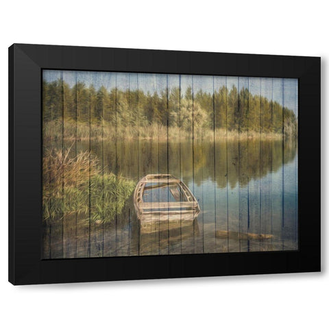 Relaxing Lake Black Modern Wood Framed Art Print with Double Matting by Prime, Marcus