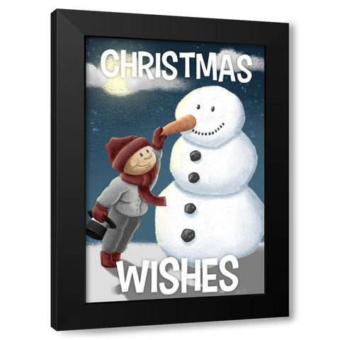 Christmas Wishes 1 Black Modern Wood Framed Art Print with Double Matting by Prime, Marcus