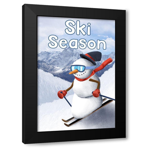 Ski Season Black Modern Wood Framed Art Print with Double Matting by Prime, Marcus