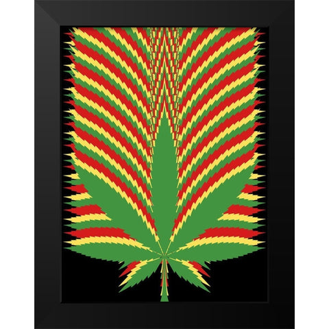 Repeated Happiness Black Modern Wood Framed Art Print by Prime, Marcus