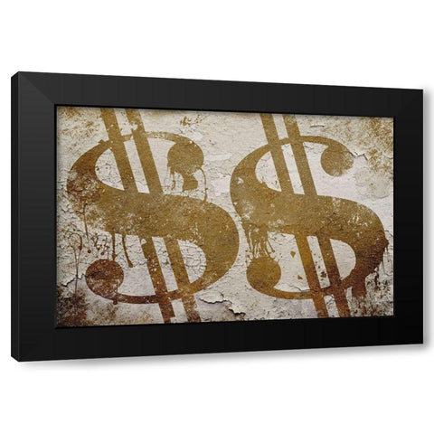 Dollar Signs Black Modern Wood Framed Art Print by Prime, Marcus
