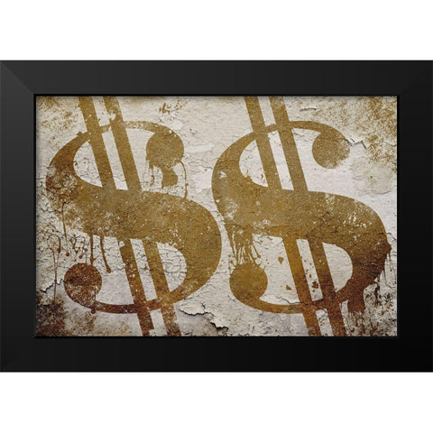 Dollar Signs Black Modern Wood Framed Art Print by Prime, Marcus