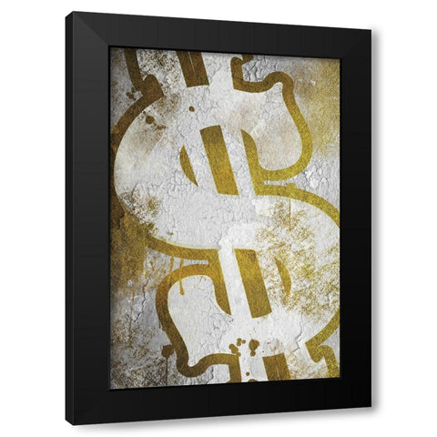 Dollar Sign Graff Black Modern Wood Framed Art Print by Prime, Marcus