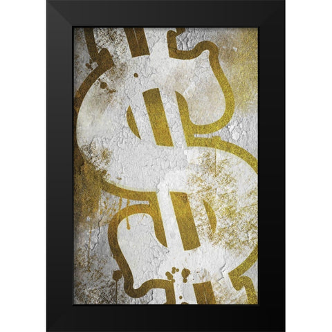 Dollar Sign Graff Black Modern Wood Framed Art Print by Prime, Marcus