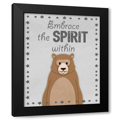 Bear Spirit Black Modern Wood Framed Art Print by Prime, Marcus
