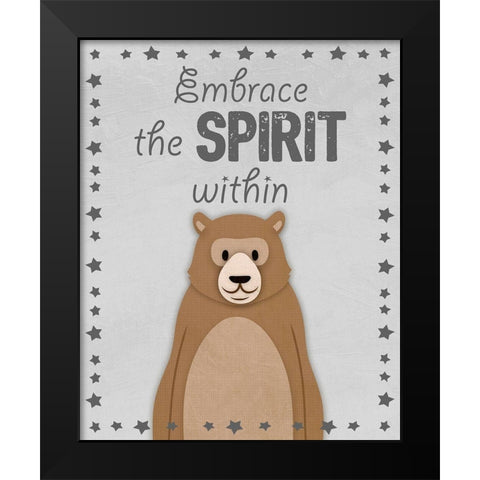Bear Spirit Black Modern Wood Framed Art Print by Prime, Marcus