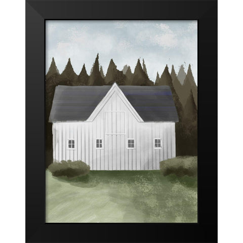 Rural Homestead Black Modern Wood Framed Art Print by Prime, Marcus