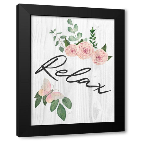 Relax Florals 1 Black Modern Wood Framed Art Print by Prime, Marcus