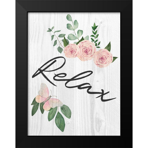Relax Florals 1 Black Modern Wood Framed Art Print by Prime, Marcus