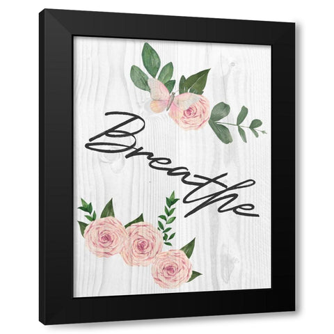 Breathe Florals 1 Black Modern Wood Framed Art Print by Prime, Marcus