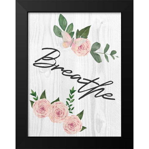 Breathe Florals 1 Black Modern Wood Framed Art Print by Prime, Marcus