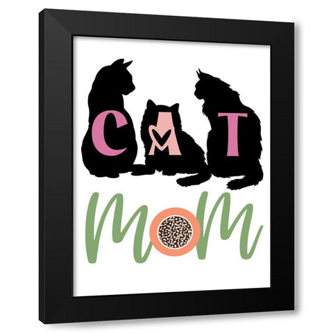 Cat Mom Black Modern Wood Framed Art Print with Double Matting by Prime, Marcus