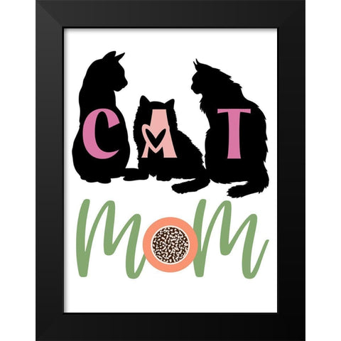 Cat Mom Black Modern Wood Framed Art Print by Prime, Marcus