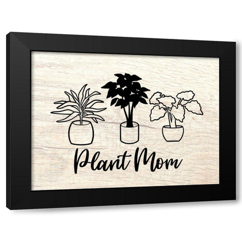 Plant Mom Illustration 2 Black Modern Wood Framed Art Print with Double Matting by Prime, Marcus