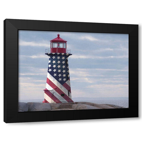 American Lighthouse Black Modern Wood Framed Art Print by Prime, Marcus