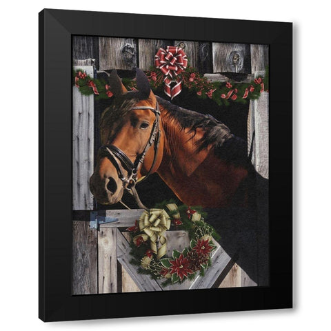 Christmas Friend Black Modern Wood Framed Art Print by Prime, Marcus