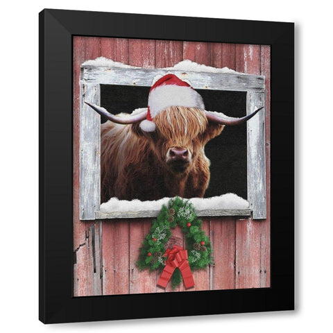 Christmas Farm Life Black Modern Wood Framed Art Print by Prime, Marcus