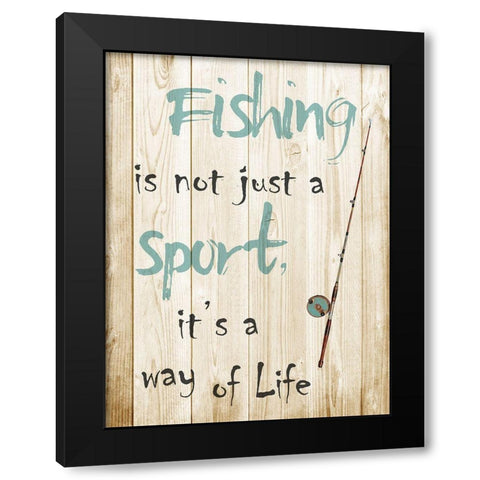Fishing Sport Black Modern Wood Framed Art Print with Double Matting by Prime, Marcus