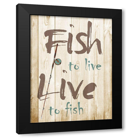 Fish To Live Black Modern Wood Framed Art Print by Prime, Marcus