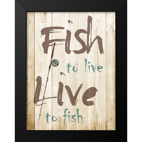 Fish To Live Black Modern Wood Framed Art Print by Prime, Marcus